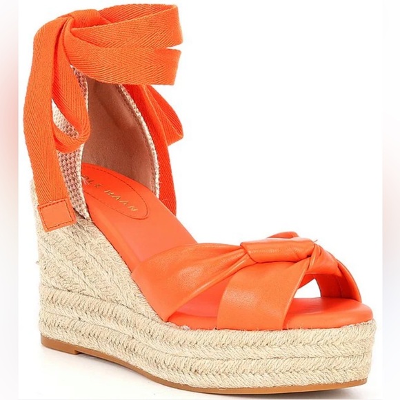 Cole Haan Shoes - Cole Haan Cloudfeel Hampton Leather Espadrille Wedge Sandals